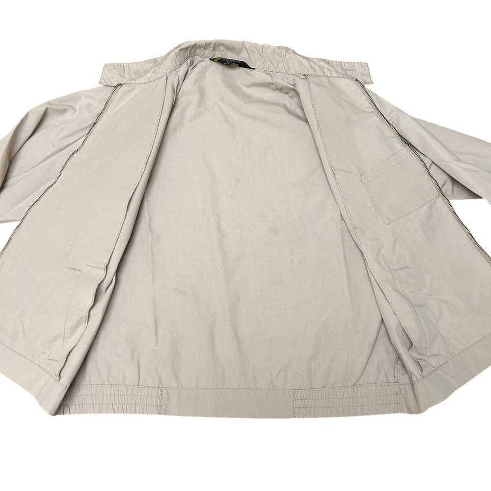 SEARS Jacket Men's L Perma-Prest Beige Windbreaker Full Zip True‎ Vintage